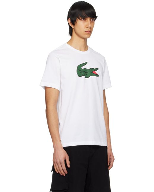 T-shirt blanc à logo Lacoste pour homme en coloris Black