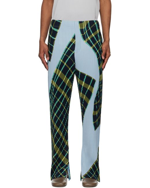 Homme Plissé Issey Miyake Multicolor Windswept Plaid Trousers for men