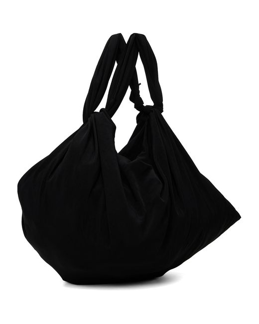 Y's Yohji Yamamoto Black Crepe De Chine Mini Furoshiki Bag
