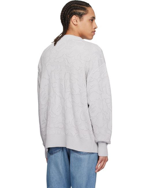 A Bathing Ape White Solid Camo Jacquard One Point Cardigan for men
