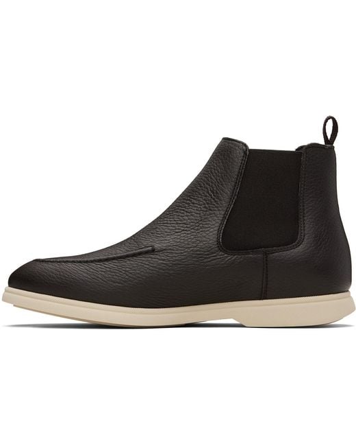 Boss Black Leather Chelsea Boots for men