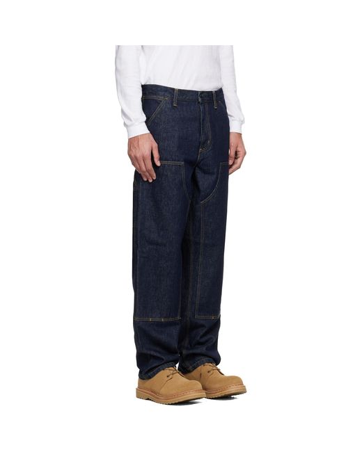 Carhartt Blue Double Knee Jeans for men