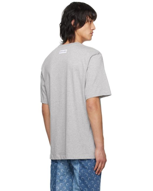 MARINE SERRE Multicolor Gray Embroidered T-shirt for men