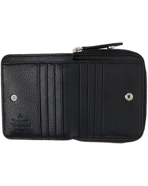 Vivienne Westwood Black Medium Zip Wallet for men