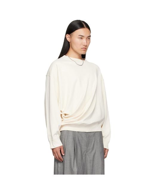 Hed Mayner White Off- Asymmetric Sweatshirt for men