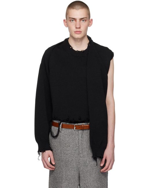 Doublet Black 2way Sleeve Sweater for men