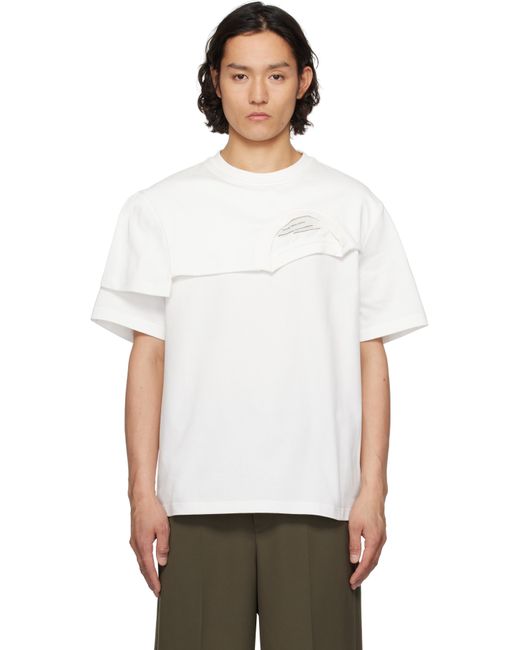 メンズ Feng Chen Wang ホワイト Double Collar Tシャツ White