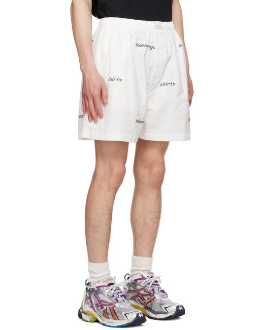 Balenciaga White Printed Shorts for men