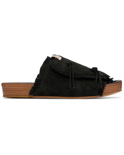 Visvim Black Christo Shaman-Folk Sandals for men