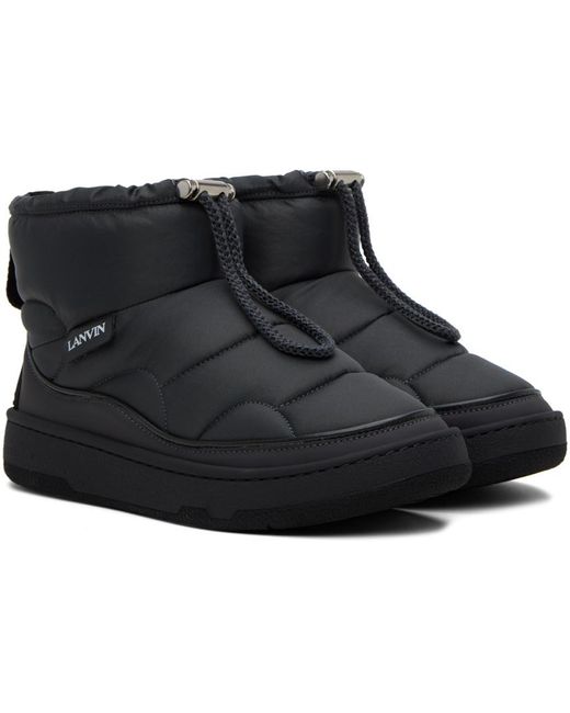 Lanvin Black Gray Curb Snow Boots
