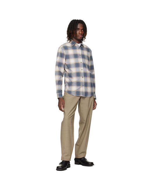 Boss Black Checked Relaxed-Fit Flannel Shirt for men