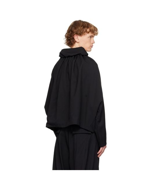Kiko Kostadinov Black Helmond Gathered Blouson Jacket for men