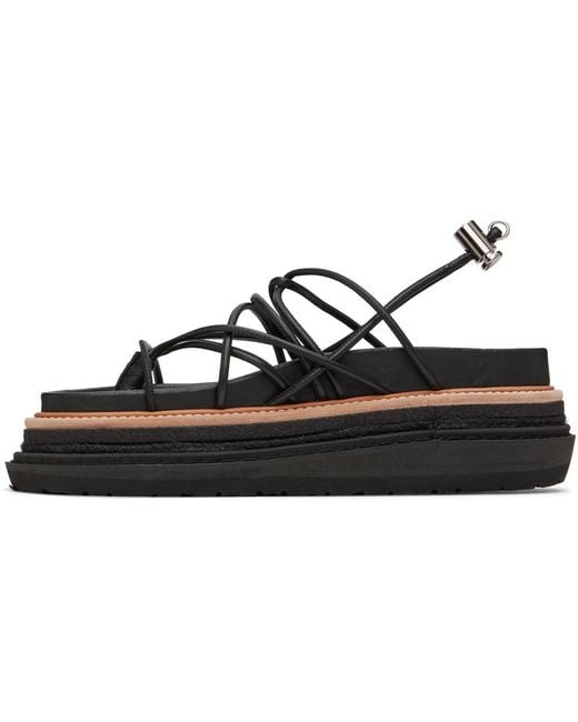 Sacai Black Platform Sandals for men