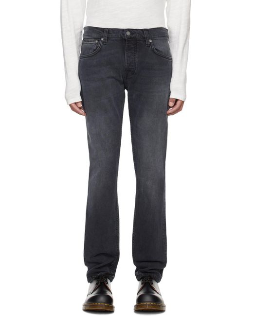 Nudie Jeans Black Grim Tim Jeans for men