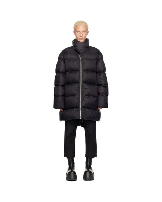 Rick Owens Black Tower Turtle Down Coat for men