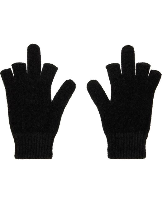 MASTERMIND WORLD Black Open Fingered Gloves for men