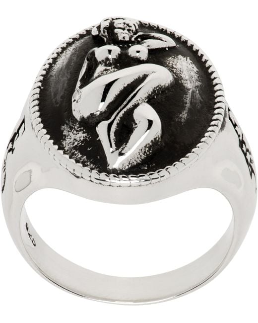 Enfants Riches Deprimes Metallic Pin Up Girl Cameo Ring for men