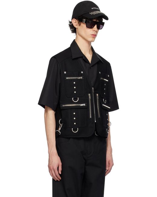 メンズ Givenchy マルチポケット ベスト Black