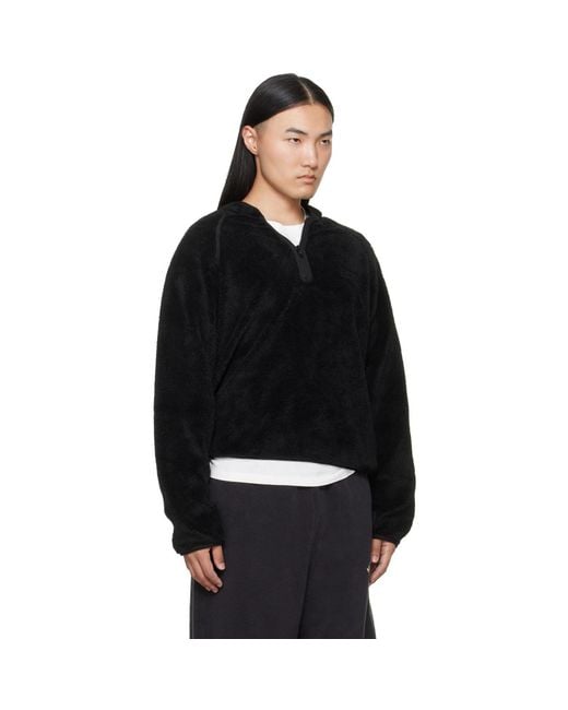 MM6 by Maison Margiela Black Teddy Fleece Sweatshirt for men