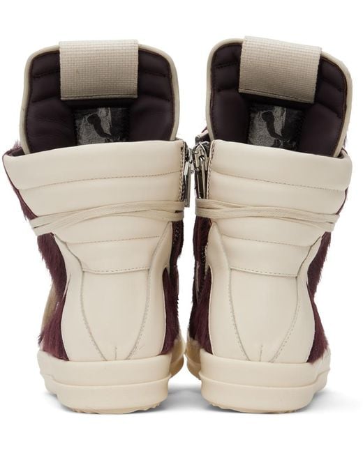 Rick Owens Brown Purple Geobasket Sneakers for men