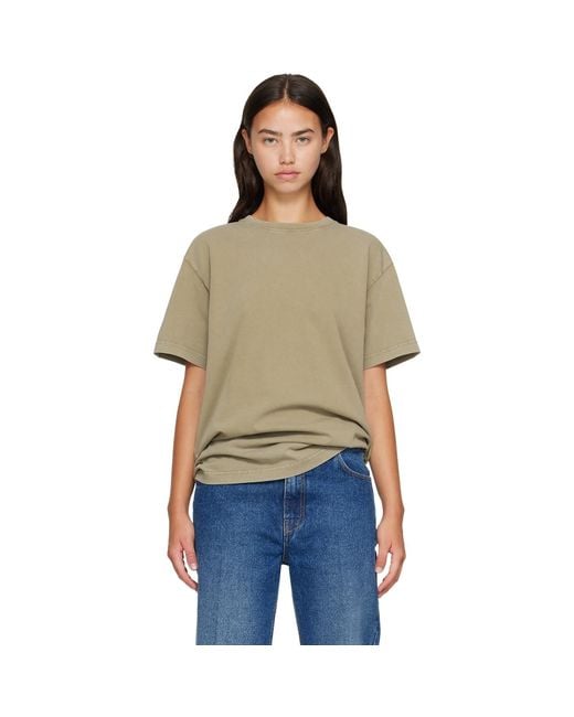 Mugler Brown Khaki Short Sleeves Logo T-Shirt