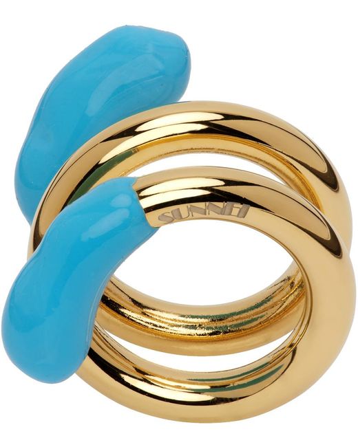 Sunnei Blue Double Fusillo Ring
