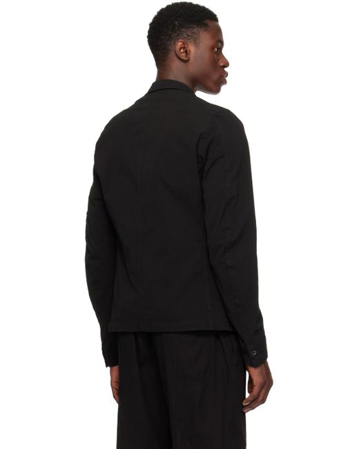 The Viridi-anne Black Garment-Dyed Blazer for men