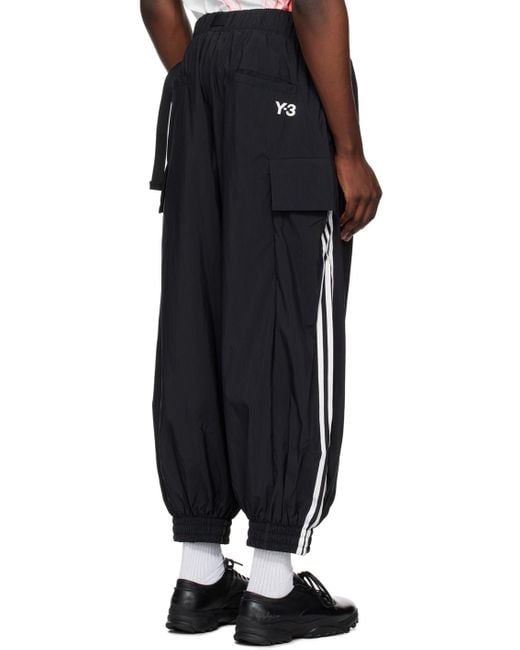Y-3 Black Nyl Track Pants for men