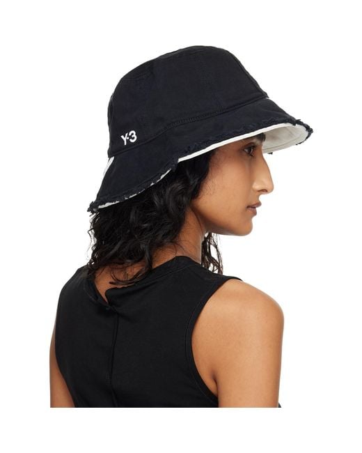 Y-3 Black Stripes Bucket Hat