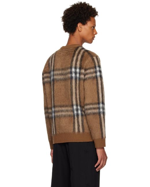 Burberry Black Brown Check Sweater for men