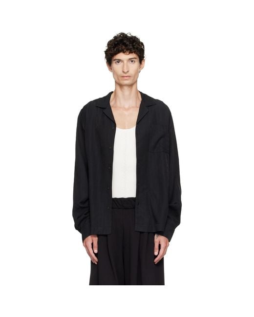 Dries Van Noten Black Embroidered Shirt for men