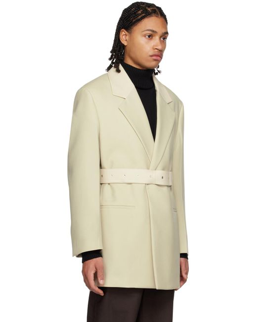 Jil Sander Natural Off-white Belted Blazer for men