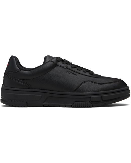 Baskets Noires En Cuir Synthétique À Ornements En Zigzags HUGO pour homme en coloris Black