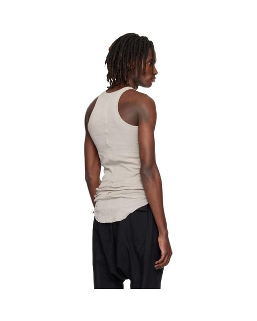 Rick Owens Black Off- Temple Basic Rib Tank Top for men