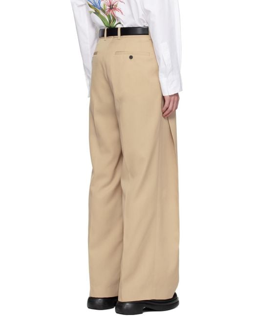 Wooyoungmi Natural Two-tuck Trousers for men