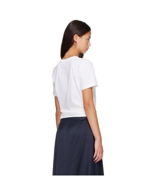 Acne White Graphic Jersey T-Shirt