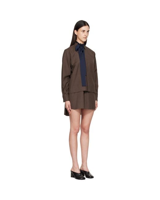 Sacai Brown Suiting Minidress