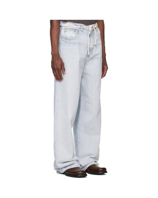 RIVINGTON roi Rebis White New Rose Jeans for men