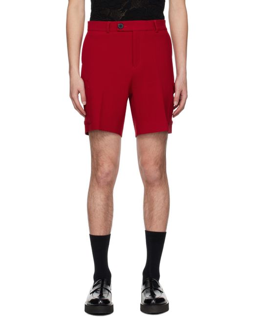 Ernest W. Baker Red Zip-Fly Cargo Shorts for men