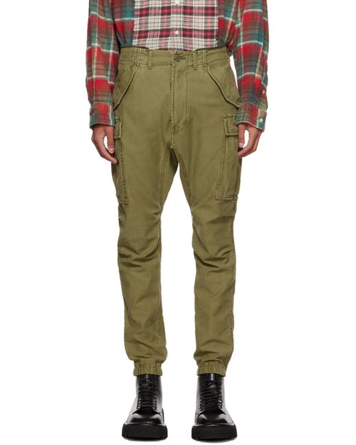 R13 Cotton Green Military Cargo Pants for Men Lyst UK