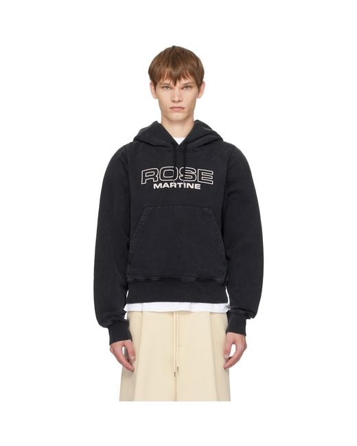 Martine Rose Black Shrunken Hoodie for men