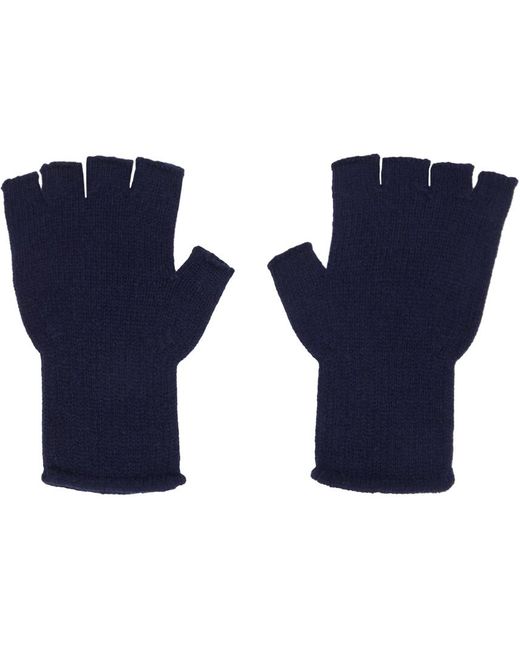 The Elder Statesman Blue Ssense Exclusive Heavy Fingerless Gloves for men