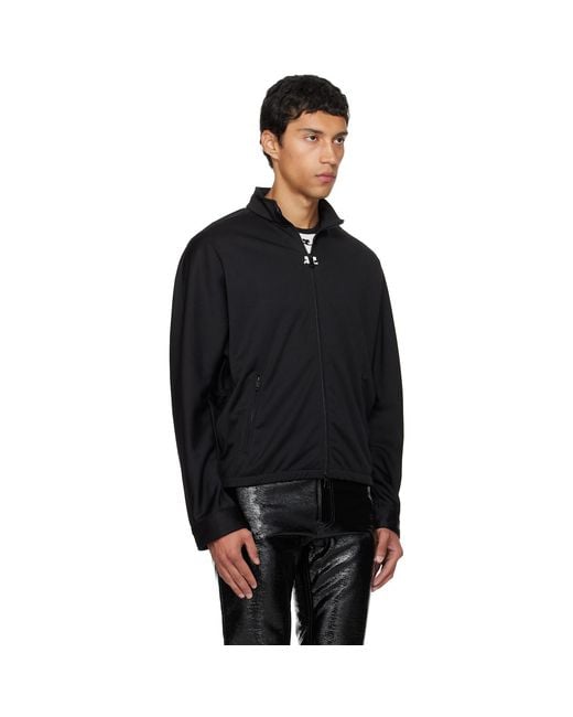 Courreges Black Interlock Tracksuit Jacket for men