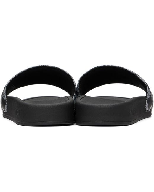 Amiri Black Ma Quad Canvas Pool Slides for men