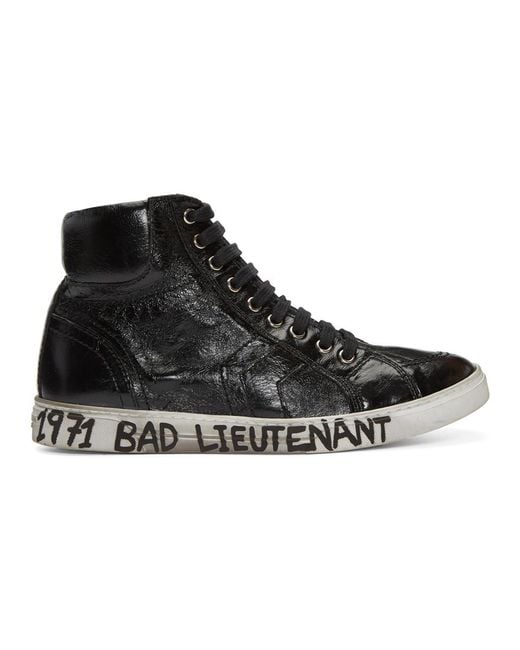 Saint Laurent Black 'bad Lieutenant' Joe Mid-top Sneakers for Men 