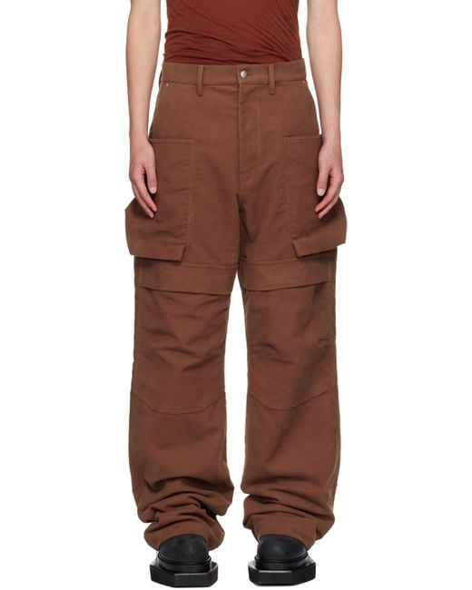 Rick Owens Brown Porterville Stefan Cargo Pants for men