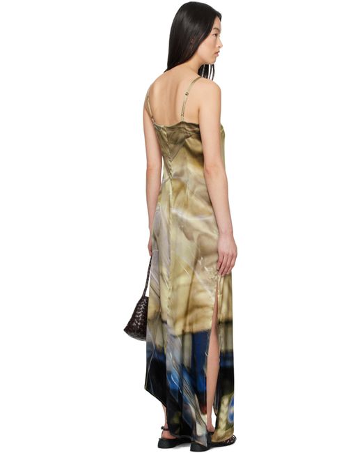 Robe Longue Multicolore En Soie À Image De Bâche Drapée Serapis en coloris Black