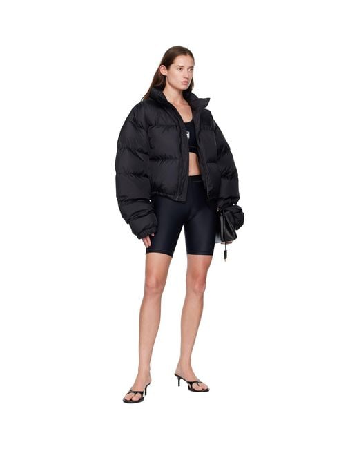 Vetements Black Double Logo Boxy Down Jacket