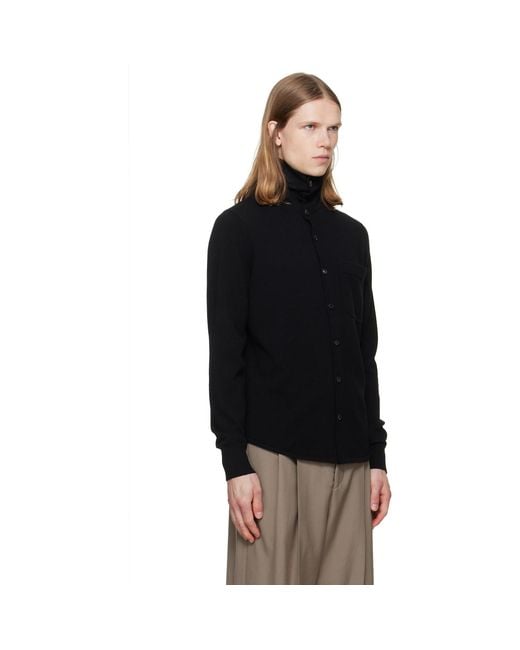 Dries Van Noten Black Collar Cashmere Cardigan for men