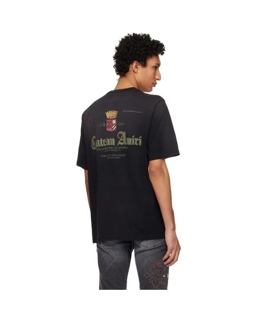 Amiri Black Chateau Crown T-Shirt for men
